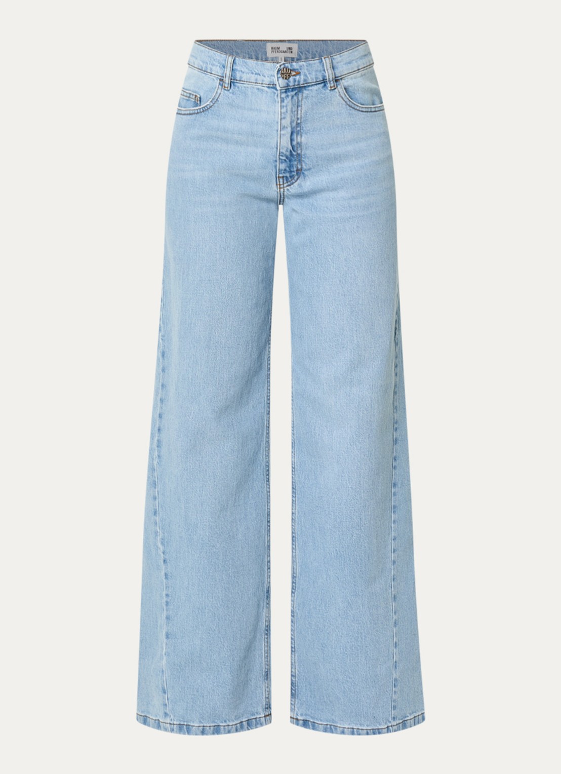 Baum und Pferdgarten High waist wide leg jeans met steekzakken - voorkant 7 lichtblauw