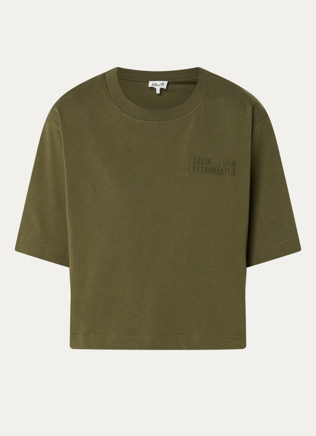 Baum und Pferdgarten Jiana T-shirt met 3D logoprint - voorkant donkergroen