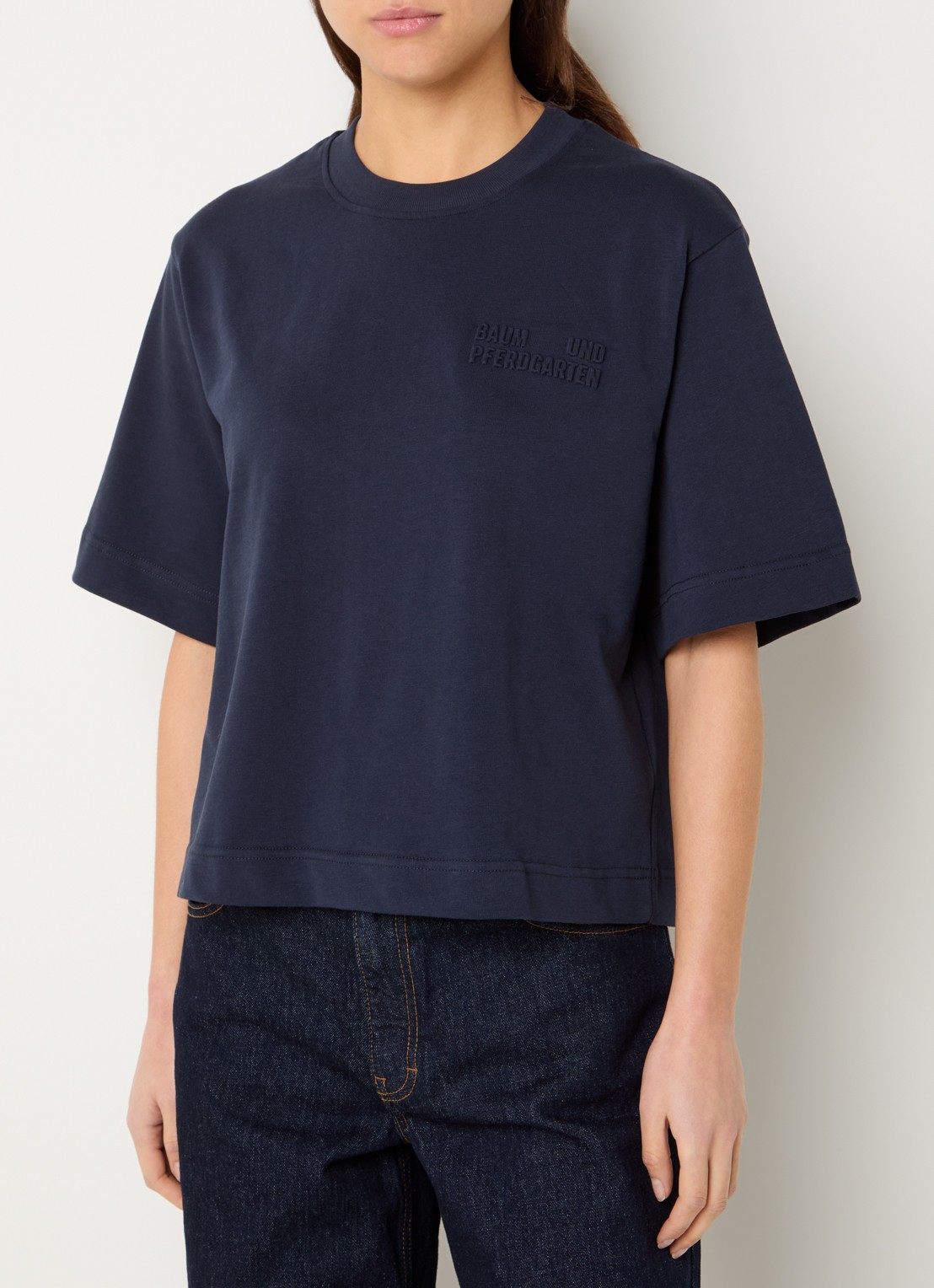 Baum und Pferdgarten Jiana T-shirt met 3D logoprint - detail donkerblauw
