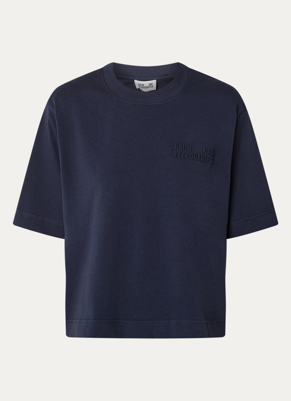 Baum und Pferdgarten Jiana T-shirt met 3D logoprint - voorkant 2 donkerblauw