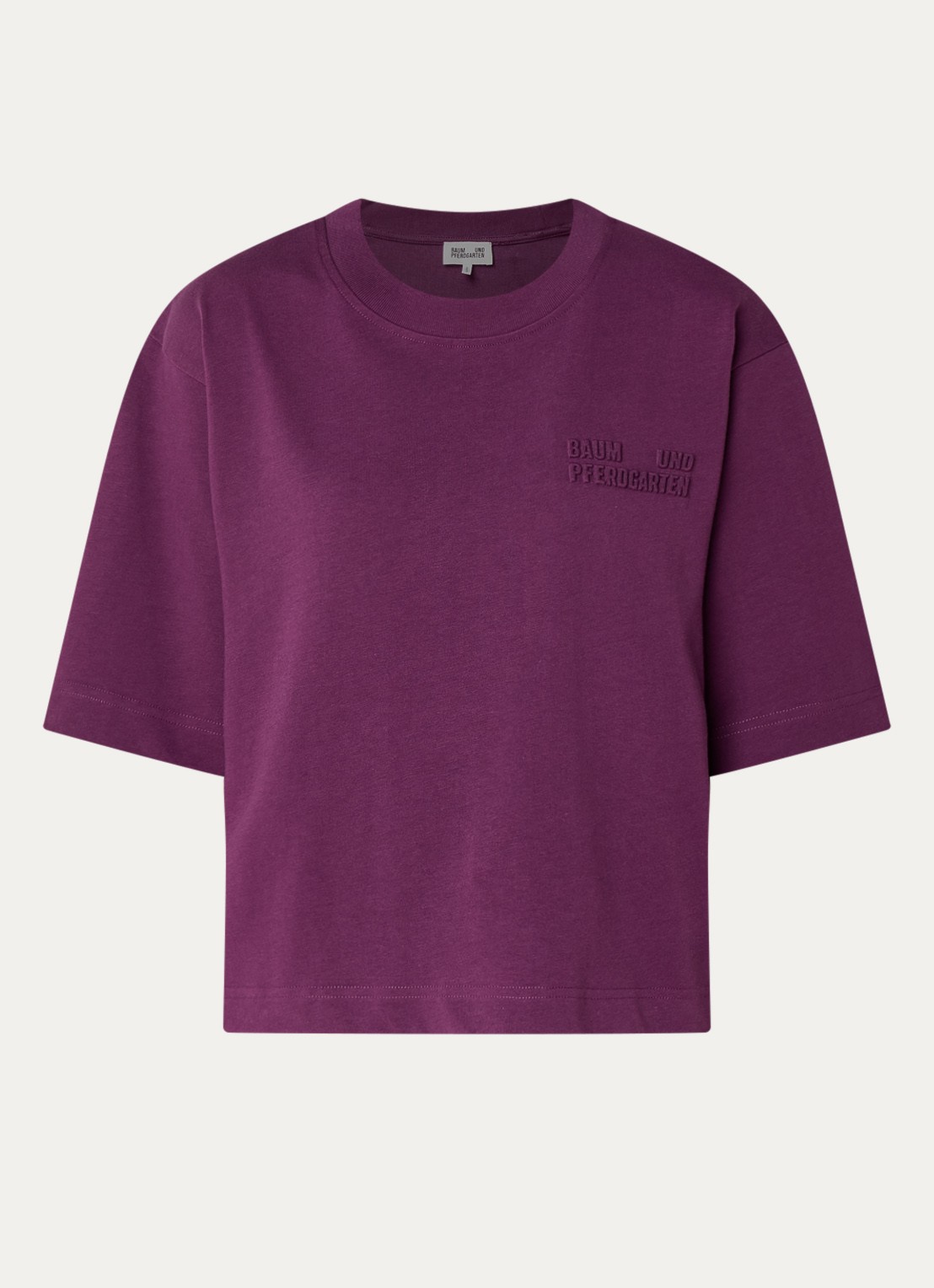Baum und Pferdgarten Jiana T-shirt met 3D logoprint - voorkant 2 paars