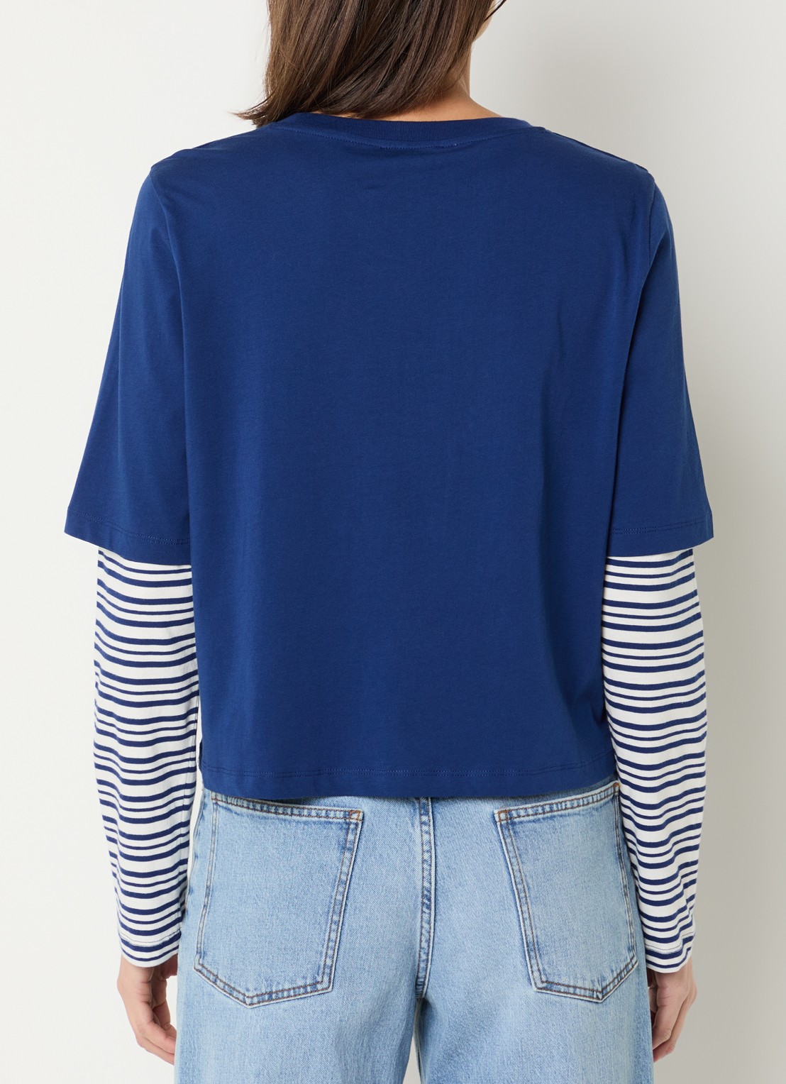 Baum und Pferdgarten Jolin longsleeve met streepprint en logo - achterkant blauw