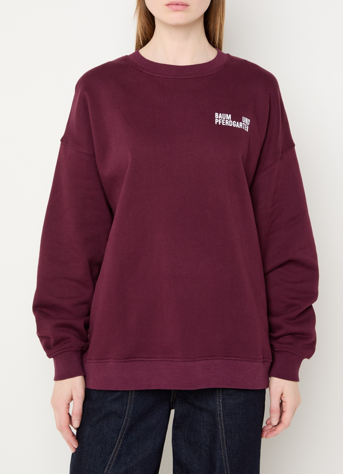 Baum und Pferdgarten Julle sweater met front- en backprint - achterkant bordeauxrood