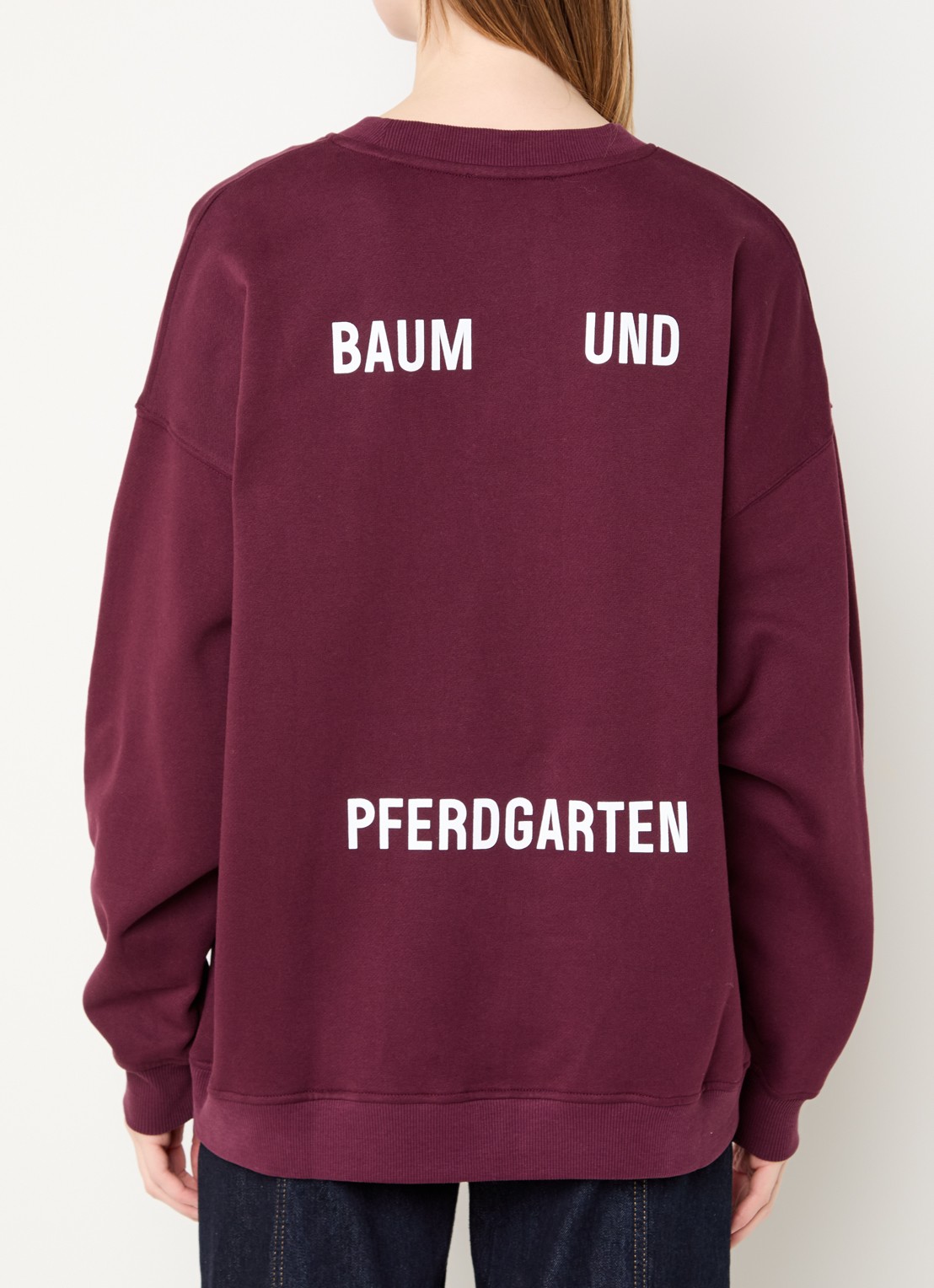 Baum und Pferdgarten Julle sweater met front- en backprint - detail 4 bordeauxrood