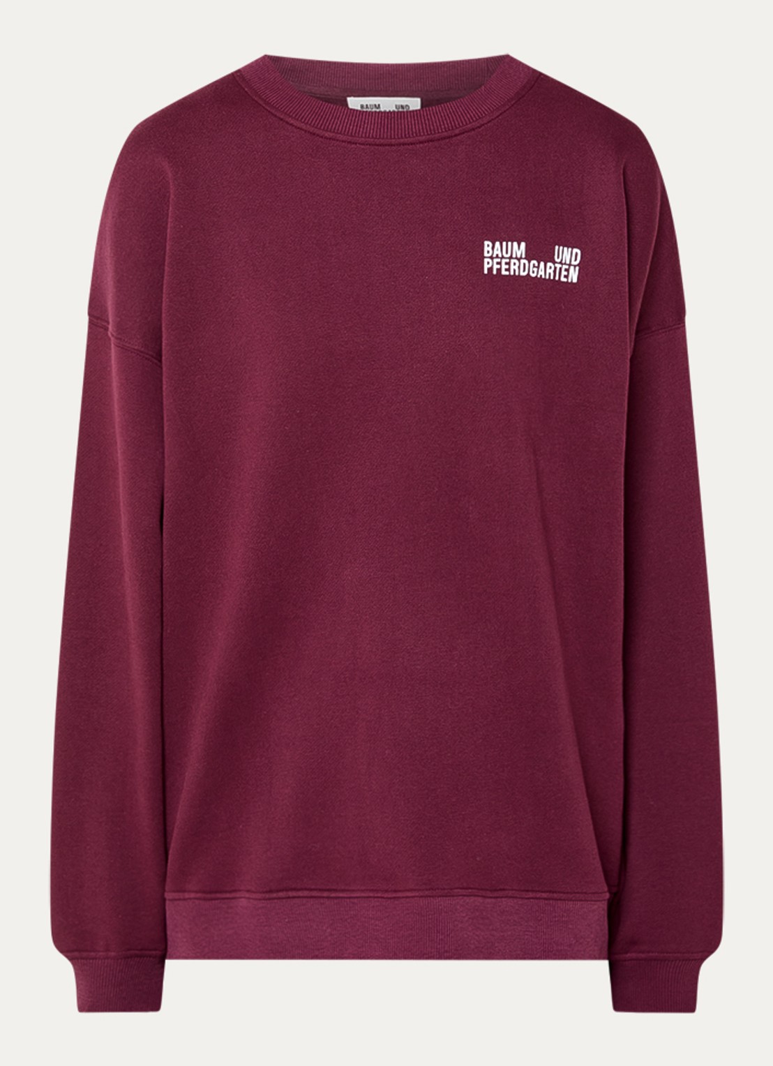 Baum und Pferdgarten Julle sweater met front- en backprint - voorkant 2 bordeauxrood