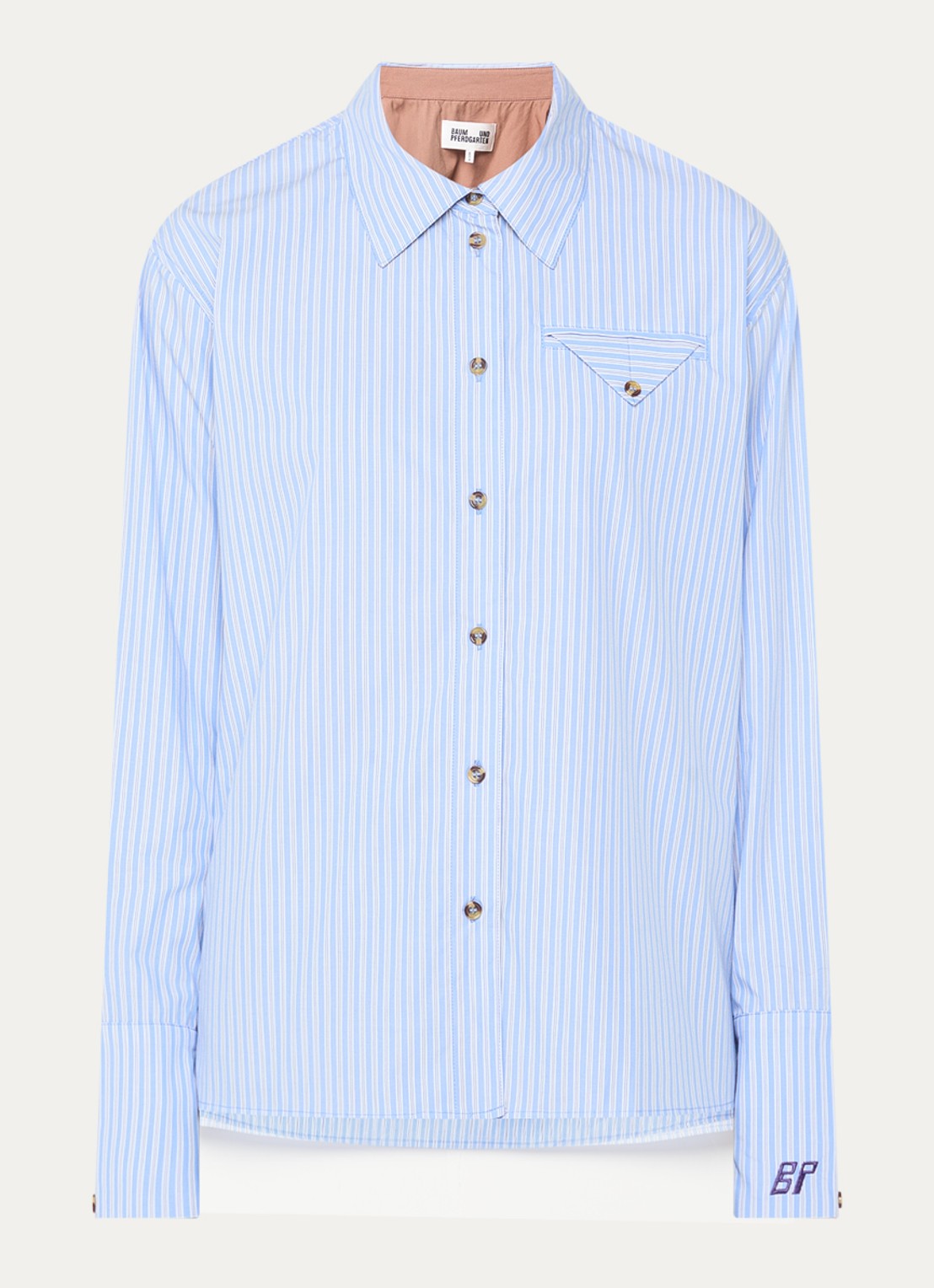 Baum und Pferdgarten Melinda blouse met streepprint - voorkant 2 blauw