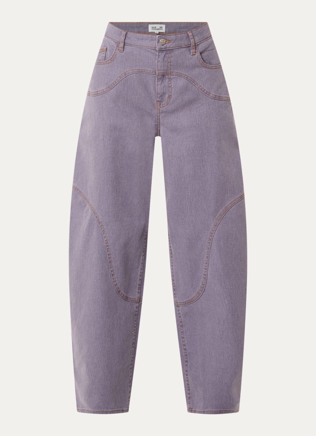 Baum und Pferdgarten Napolen high waist wide fit jeans met gekleurde wassing - voorkant lila