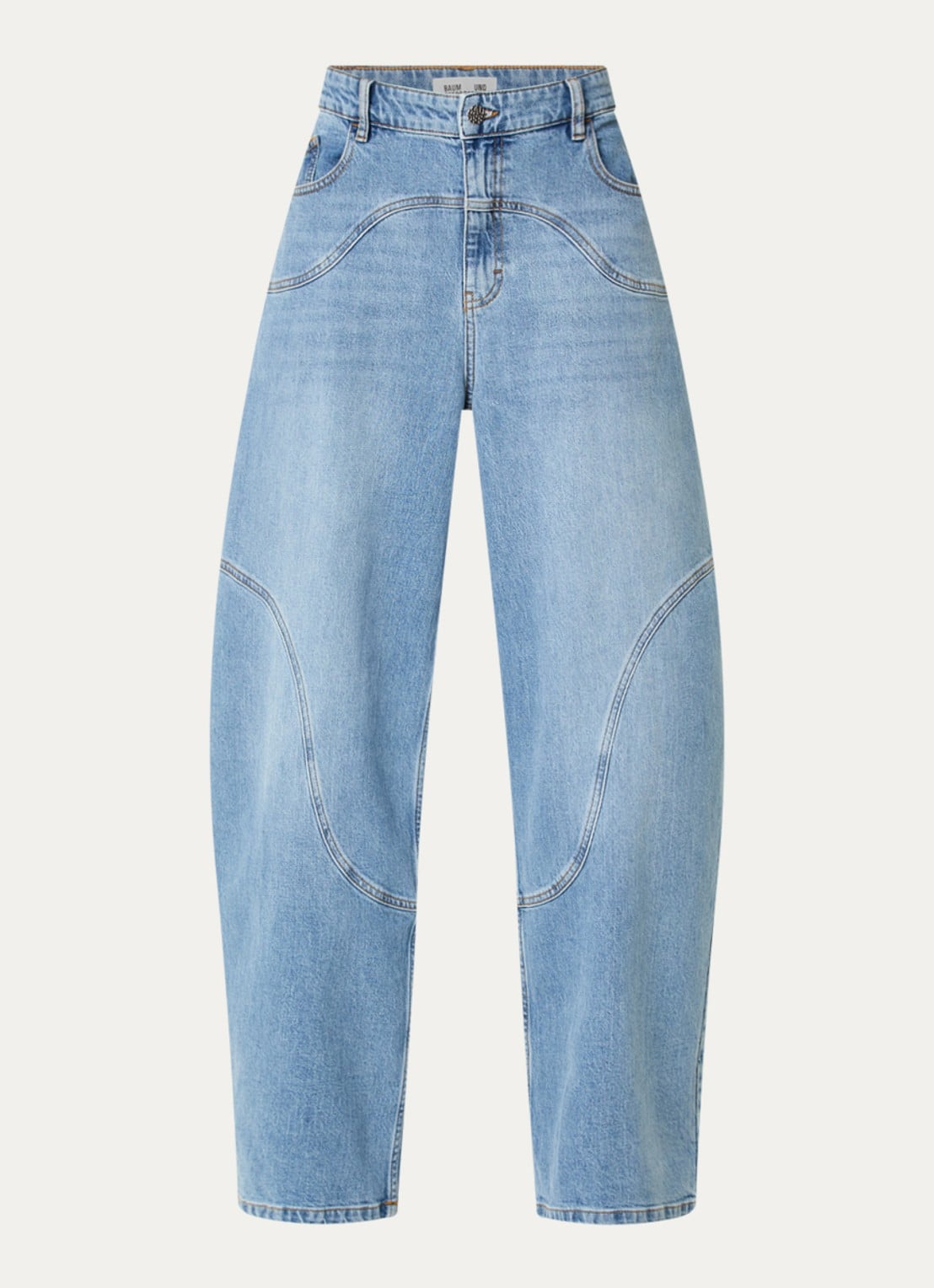 Baum und Pferdgarten Napolen high waist wide leg jeans met lichte wassing - voorkant 2 indigo