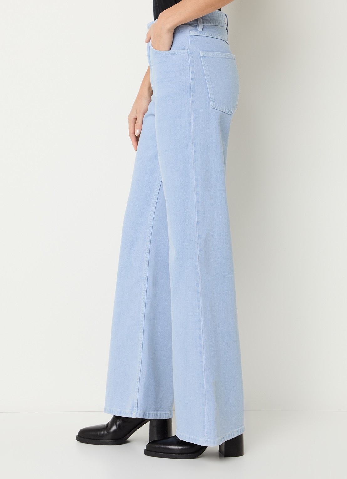 Baum und Pferdgarten Nilea high waist flared jeans met lichte wassing - detail 3 indigo