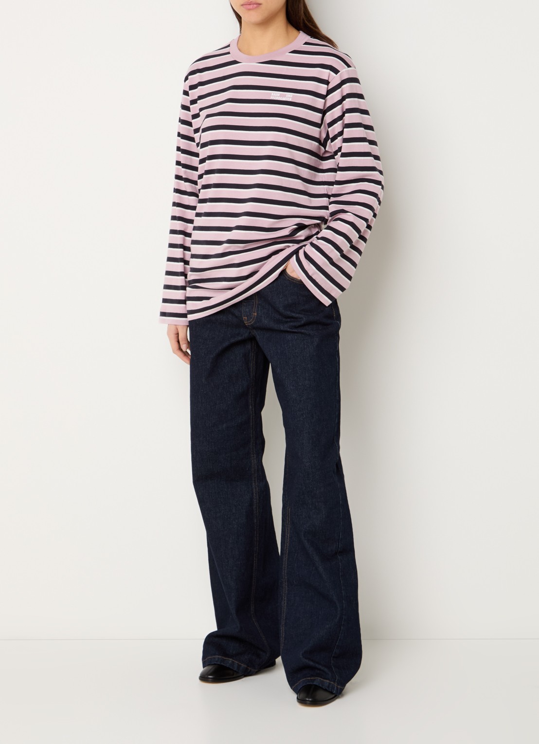 Baum und Pferdgarten No 02 high waist wide leg jeans met donkere wassing - voorkant 5 indigo