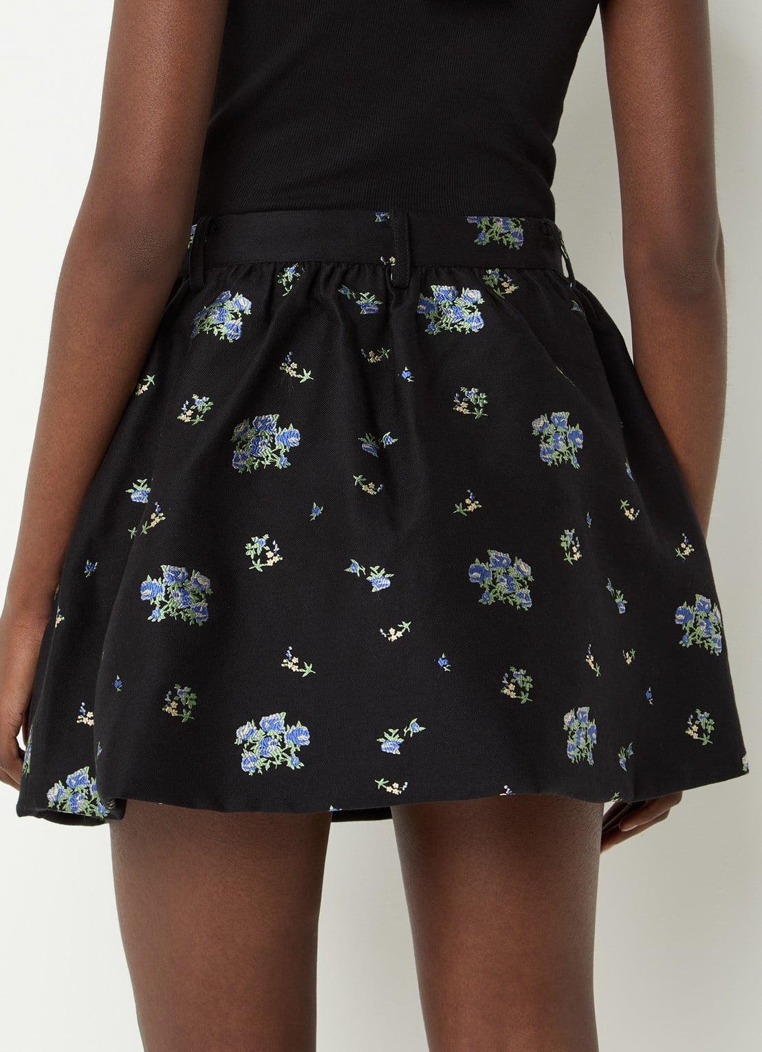 Baum und Pferdgarten Samaya mini A-lijn rok met jacquard dessin - achterkant 4 zwart
