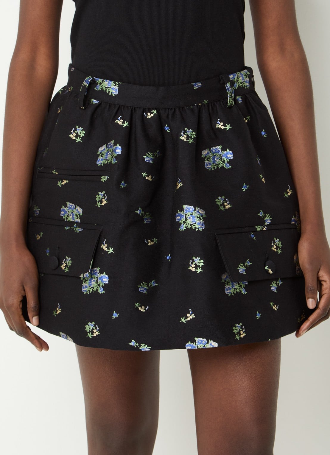 Baum und Pferdgarten Samaya mini A-lijn rok met jacquard dessin - detail zwart