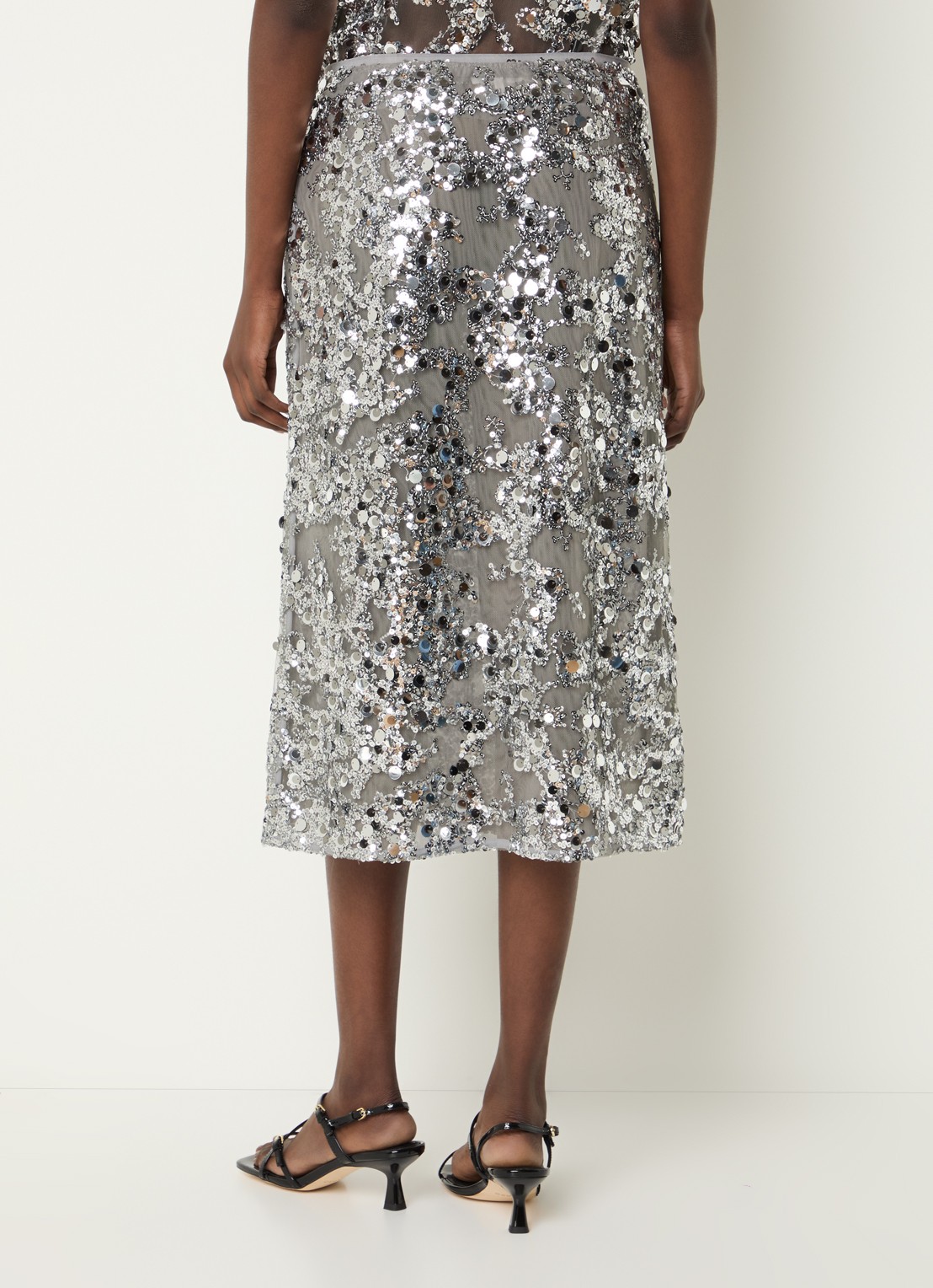 Baum und Pferdgarten Shania midi rok met pailletten en strass - achterkant grijs