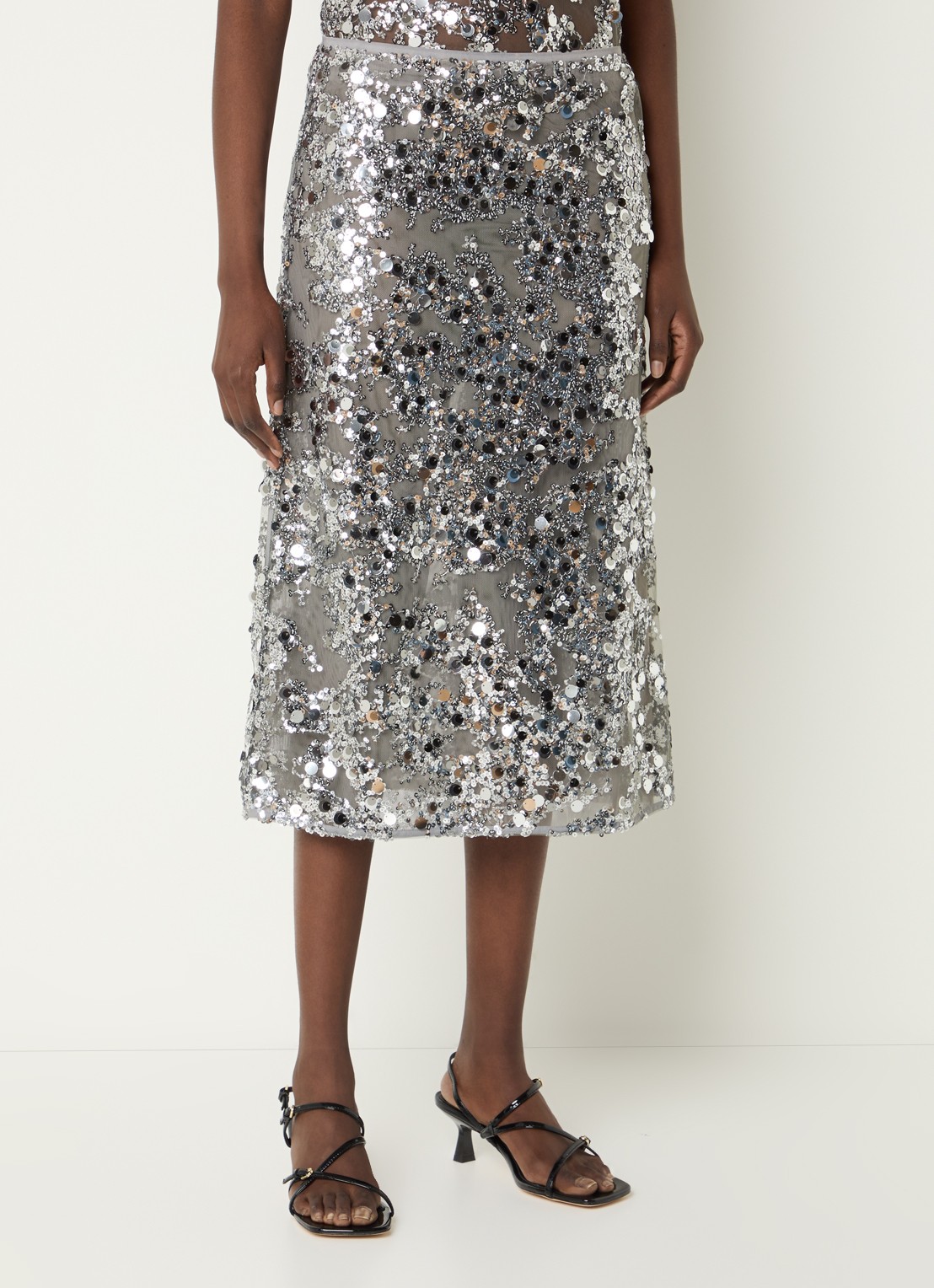 Baum und Pferdgarten Shania midi rok met pailletten en strass - detail 4 grijs