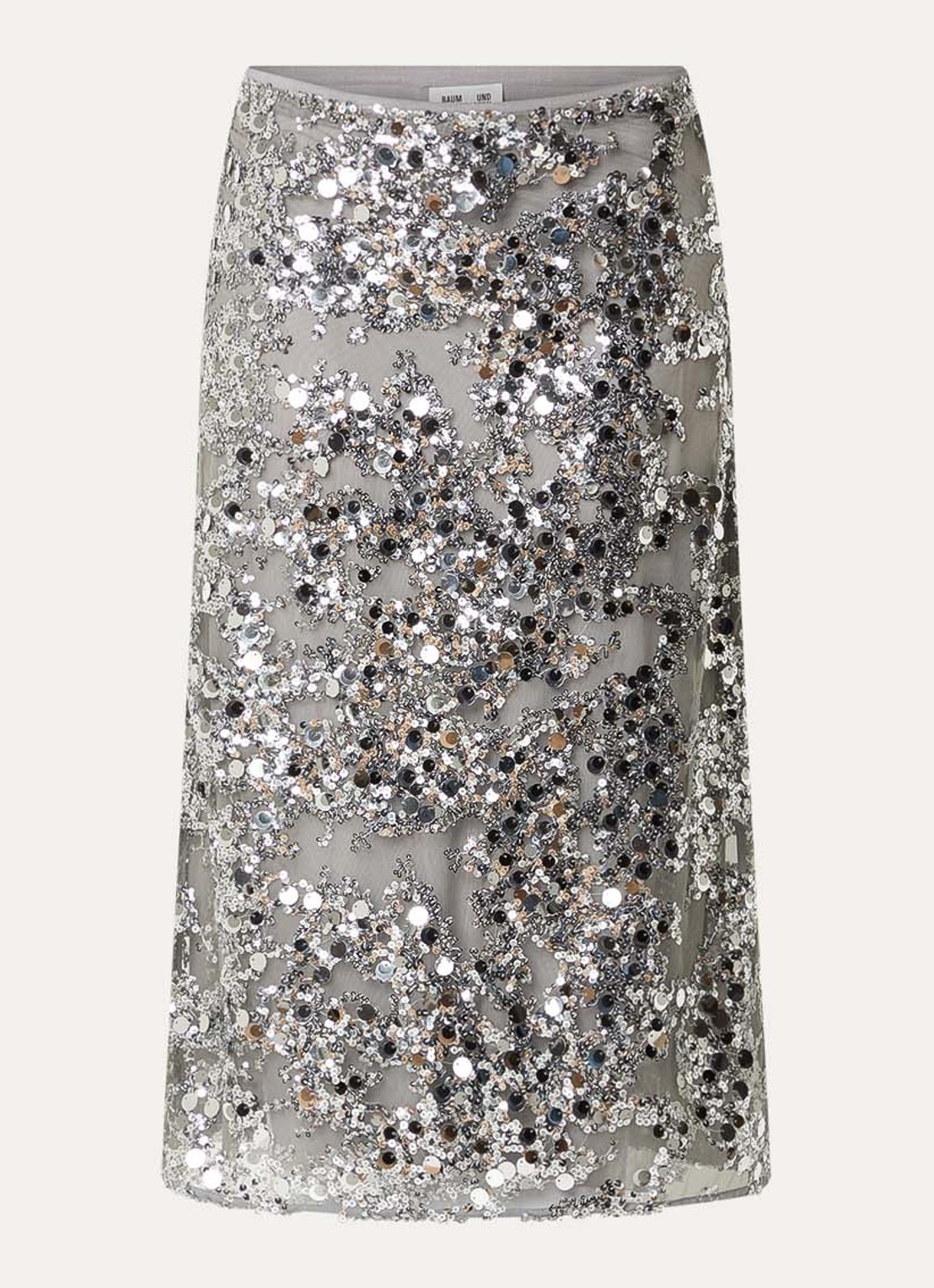 Baum und Pferdgarten Shania midi rok met pailletten en strass - voorkant 2 grijs