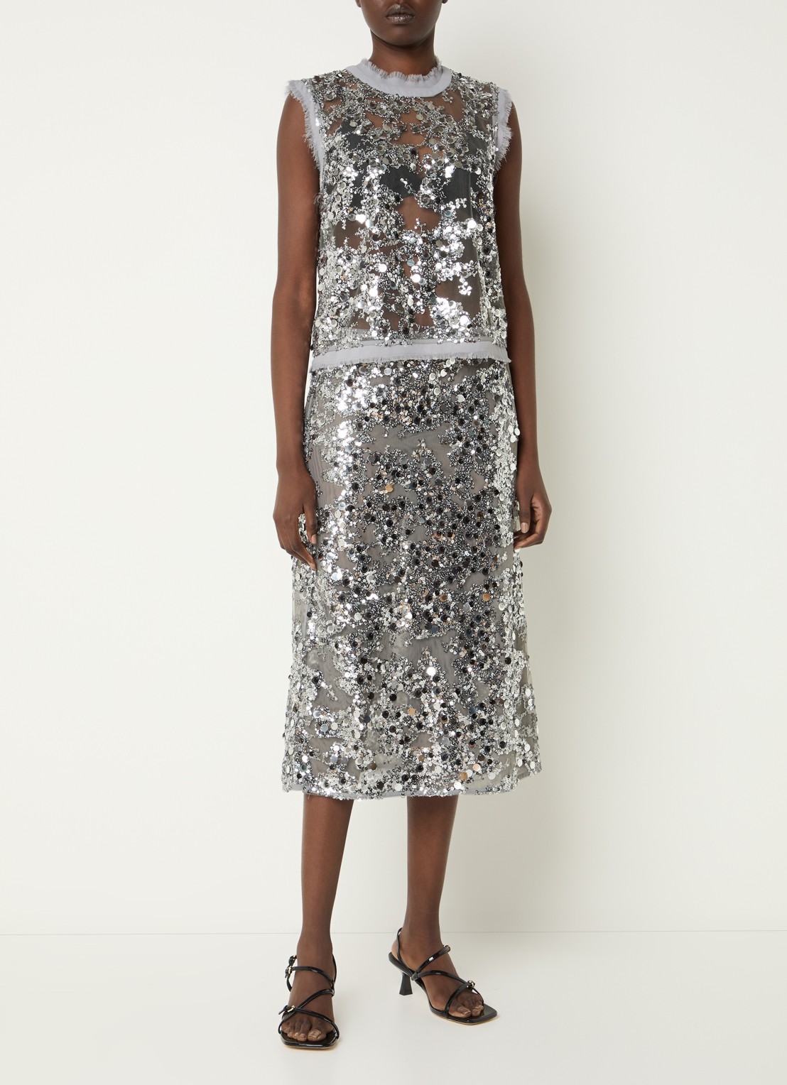 Baum und Pferdgarten Shania midi rok met pailletten en strass - voorkant 3 grijs