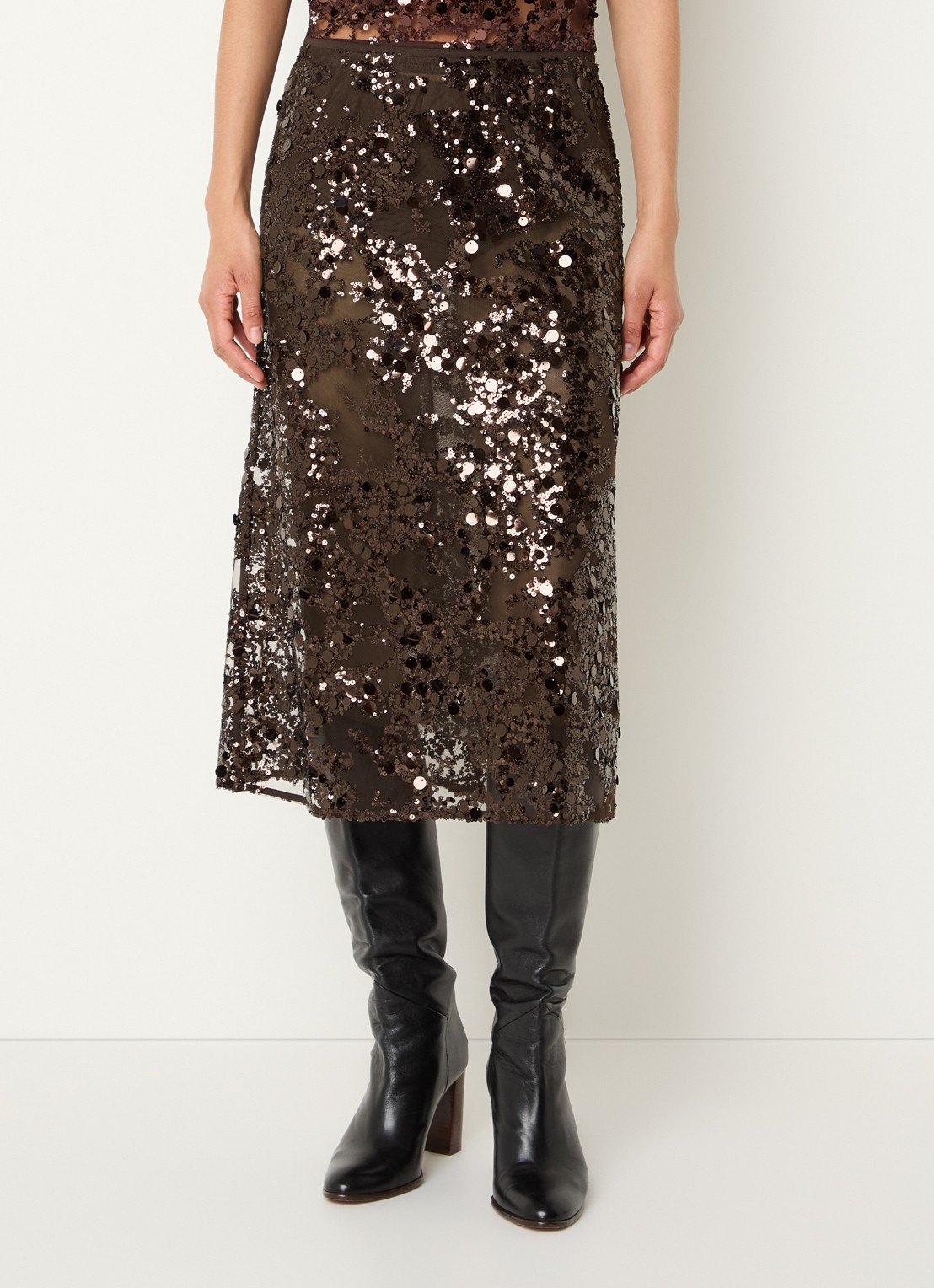 Baum und Pferdgarten Shania midi rok met pailletten - detail 3 donkerbruin