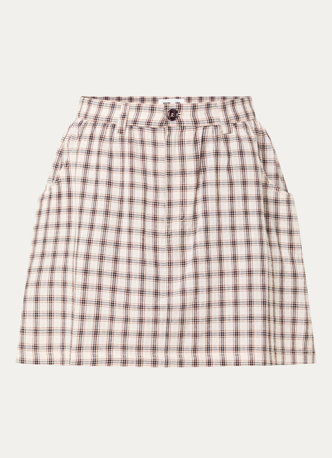 Baum und Pferdgarten Sheala mini rok met ruitdessin en steekzakken - voorkant 2 beige