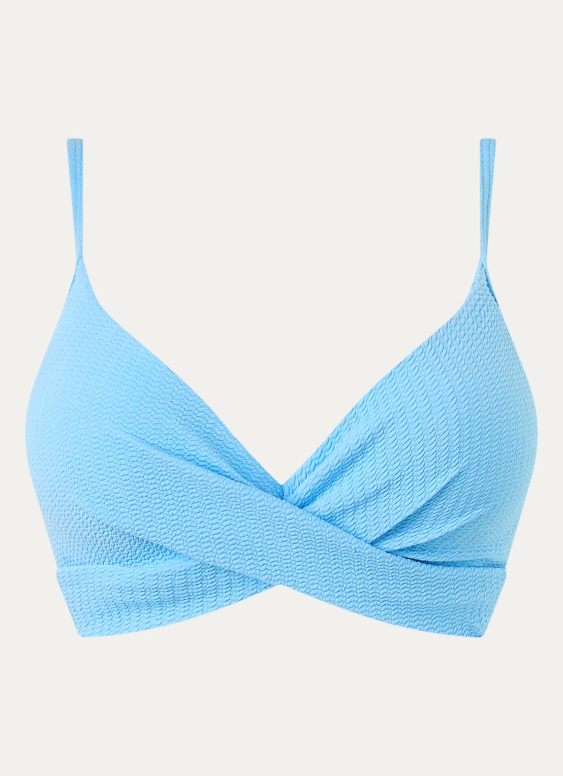 Beachlife Bandeau bikinitop met structuur - voorkant 3 lichtblauw