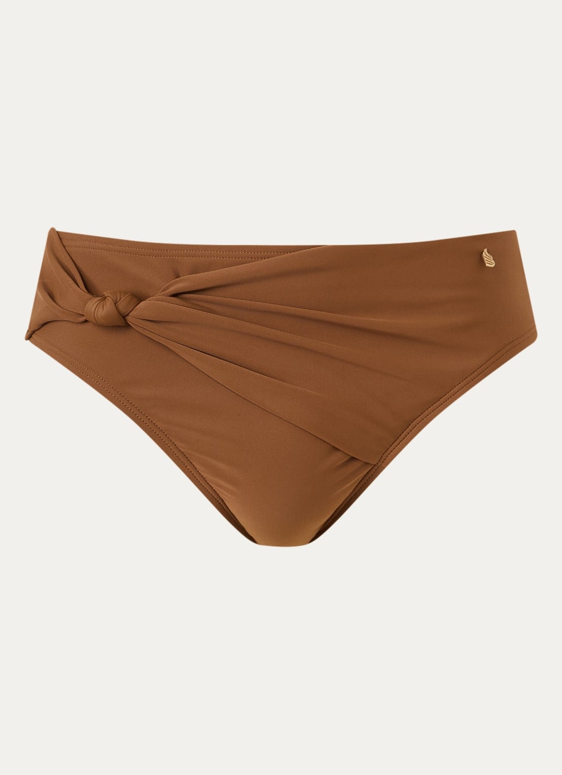 Beachlife Bikinislip met plooidetail - voorkant 3 bruin
