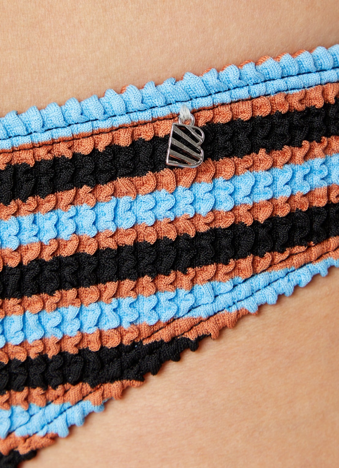 Beachlife Bikinislip met streepprint - detail 5 blauwgrijs
