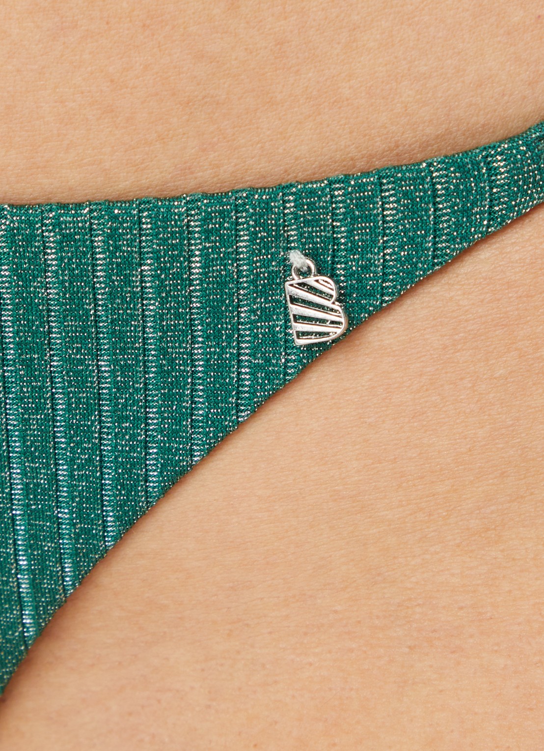 Beachlife Brazillian bikinislip met lurex - detail 5 donkergroen