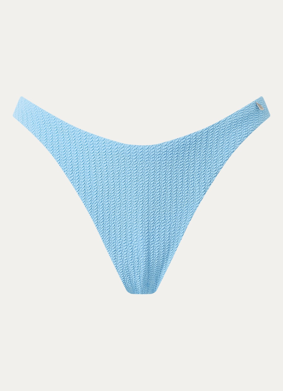 Beachlife High waisted brazilian bikinislip met structuur - voorkant 4 lichtblauw