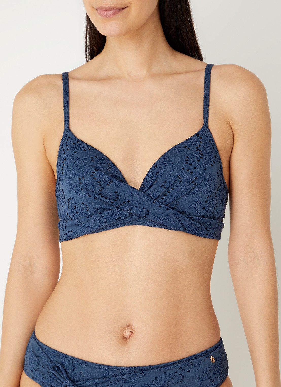 Beachlife Nightsky voorgevormde bikinitop met borduring - voorkant 3 indigo