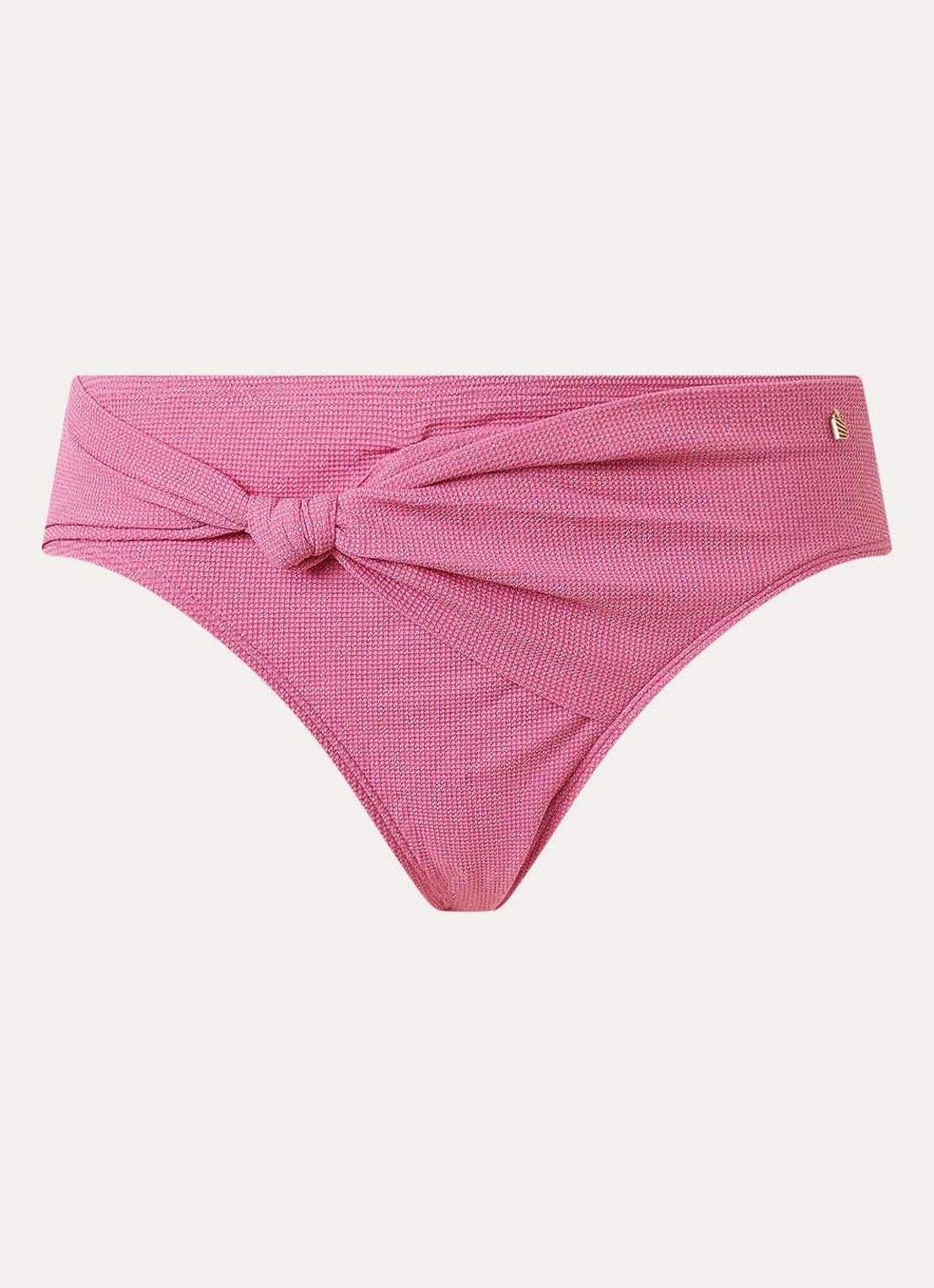 Beachlife Pink Shimmer hipster bikinislip met lurex - voorkant 2 lichtroze