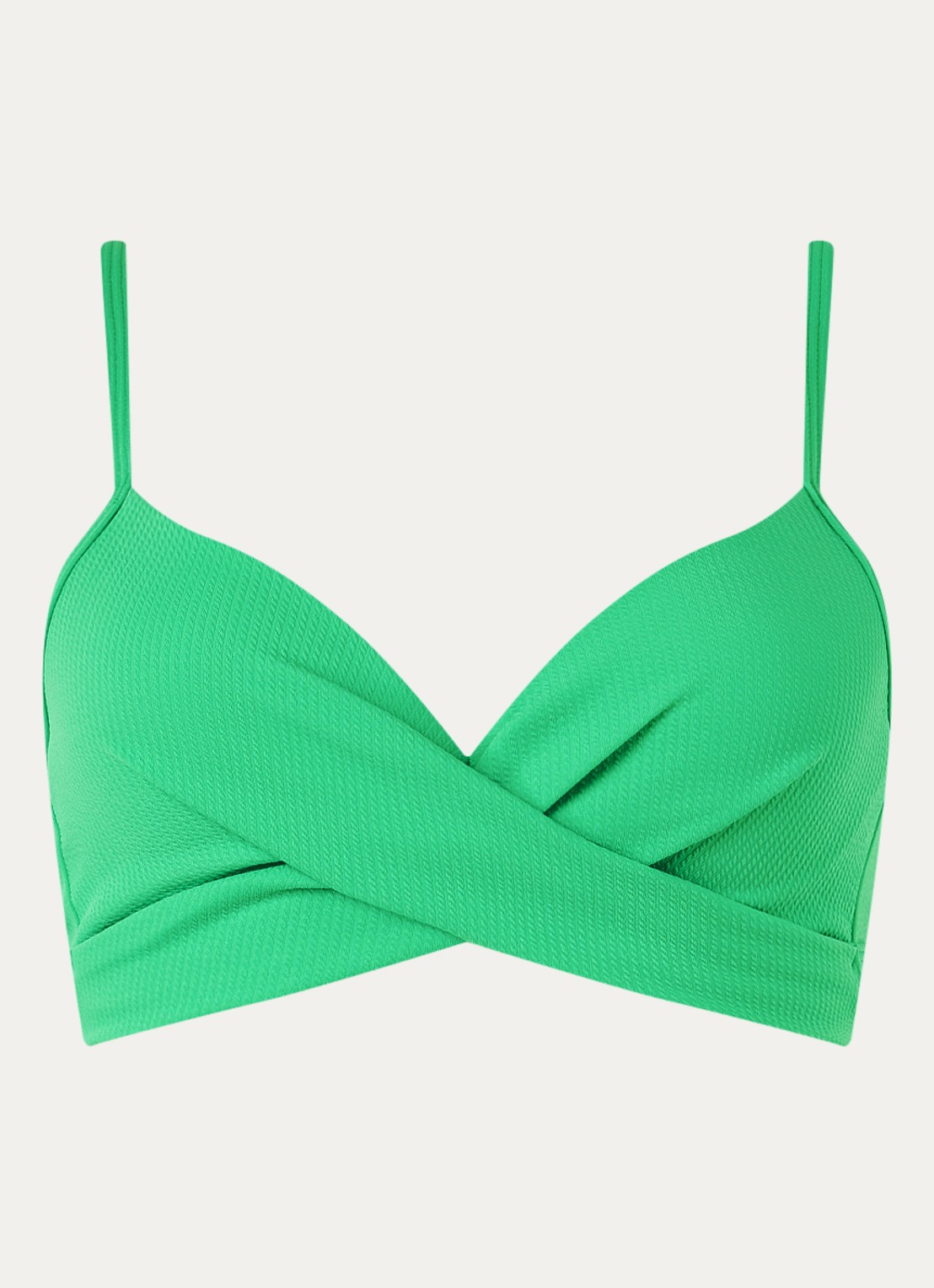 Beachlife Spring voorgevormde bikinitop met plooidetail - voorkant 3 groen