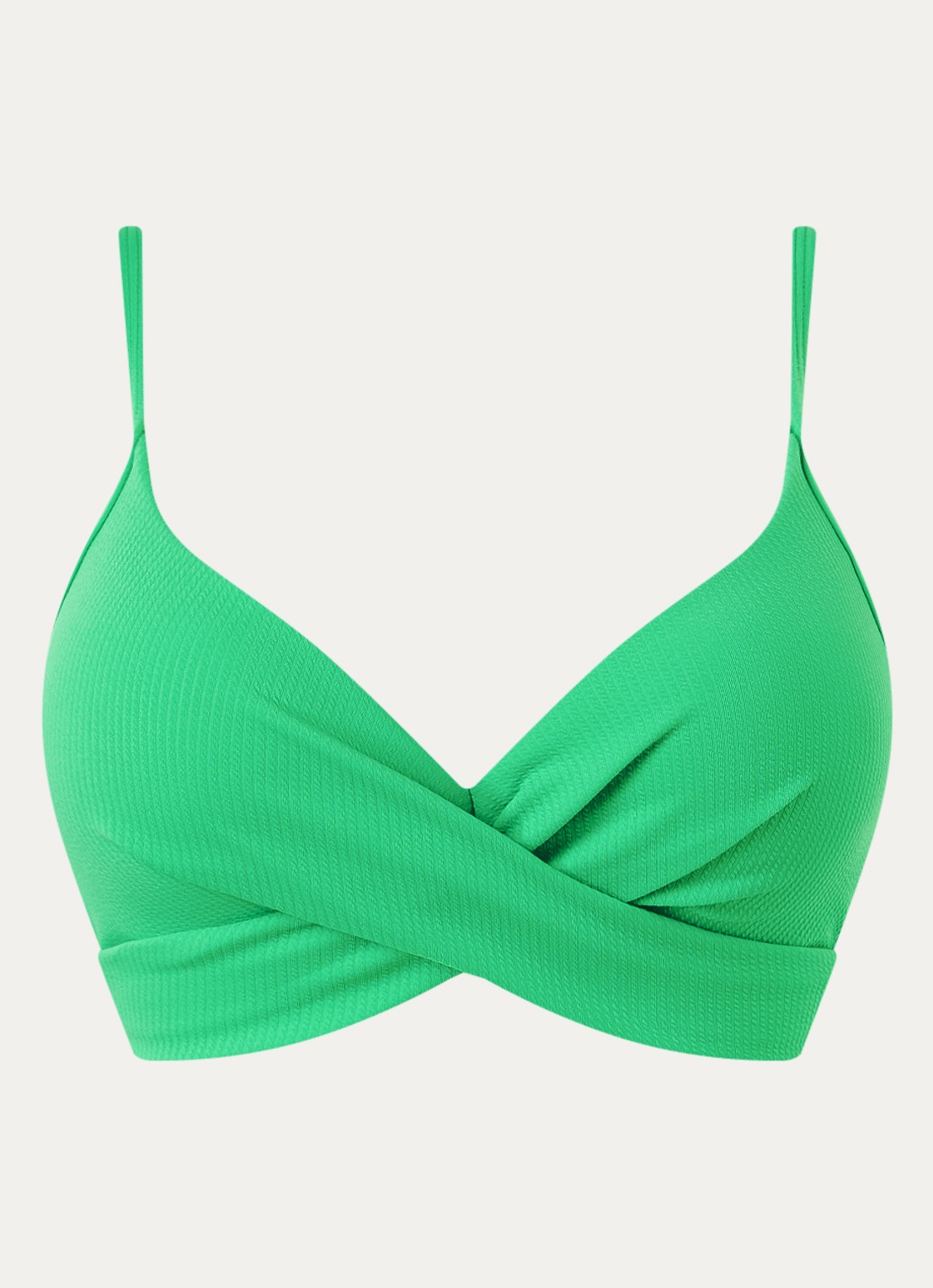 Beachlife Spring voorgevormde bikinitop met plooidetail - voorkant 5 groen
