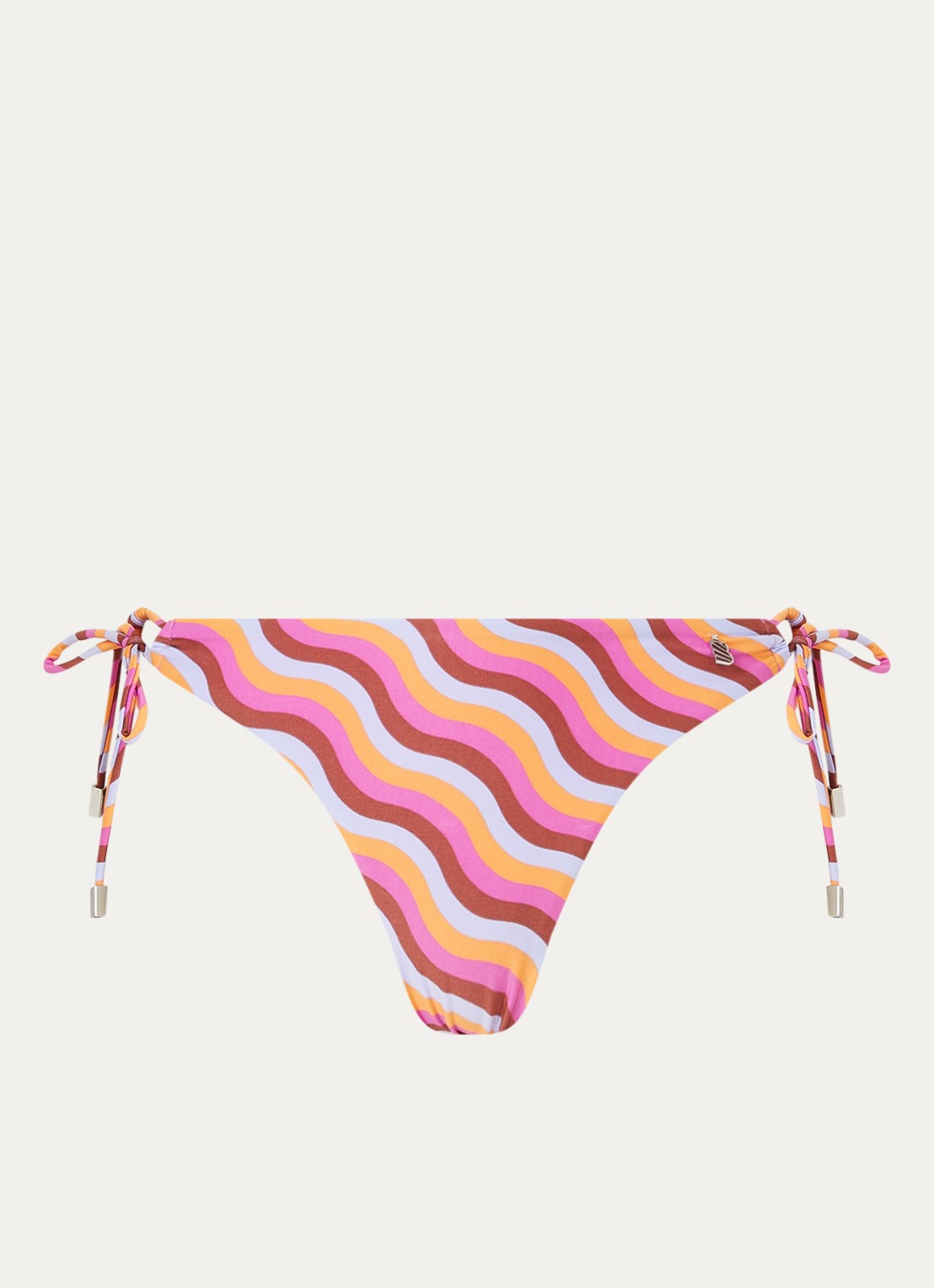 Beachlife The Wave tanga bikinislip met streepprint - voorkant paars