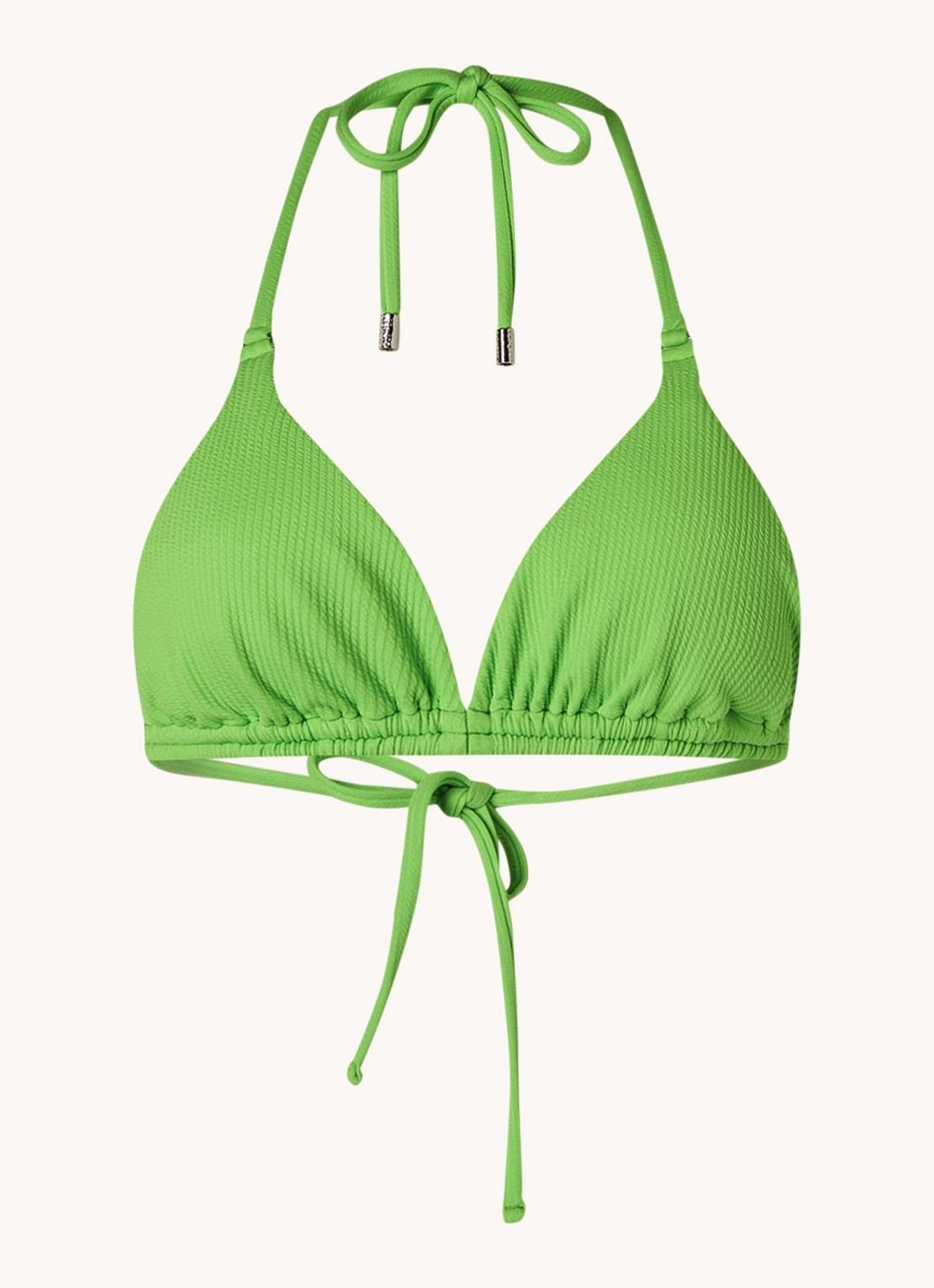 Beachlife Triangel bikinitop met uitneembare vulling en structuur - voorkant neongroen
