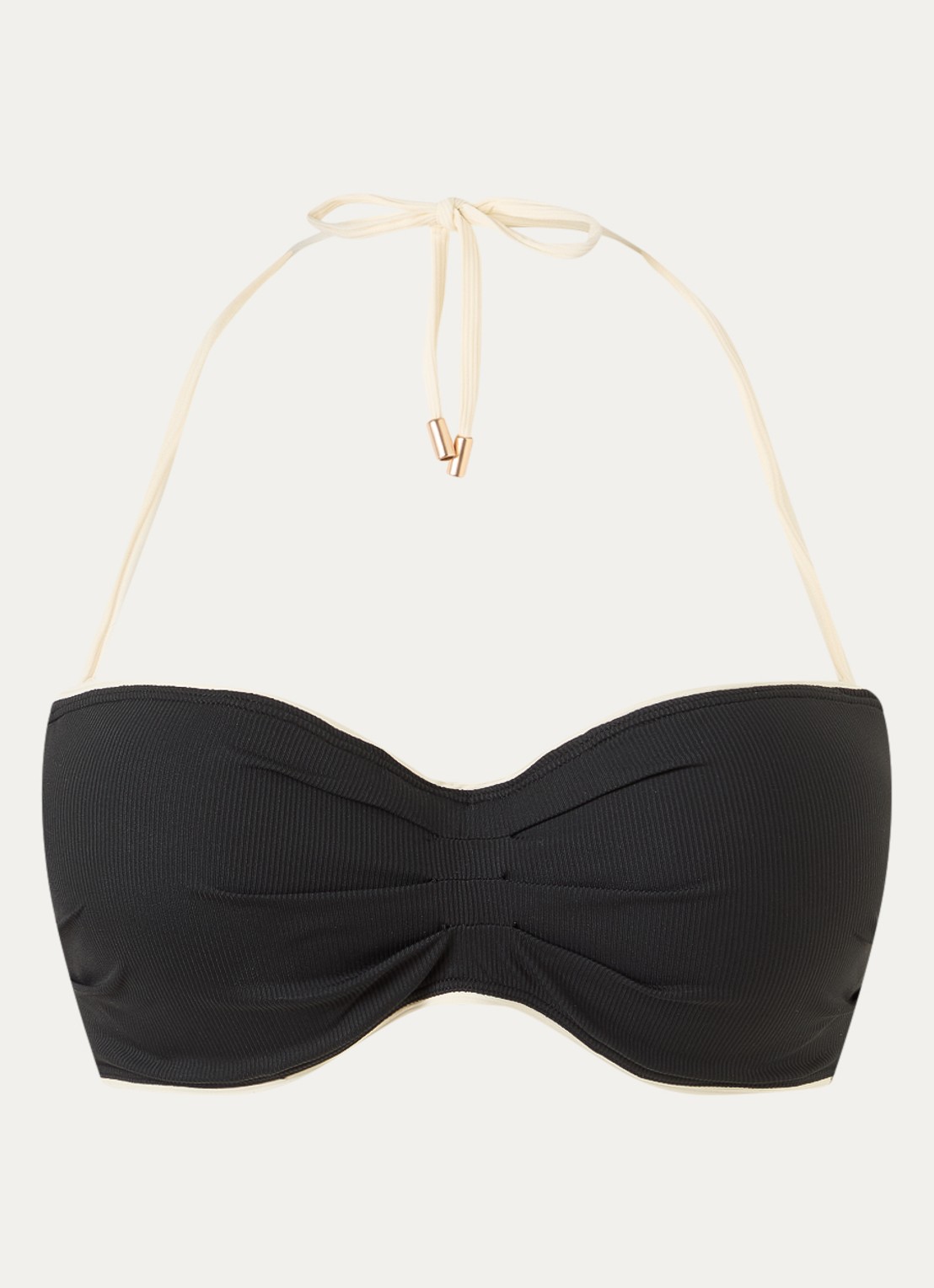 Beachlife Vanilla voorgevormde bandeau bikinitop - voorkant 3 zwart