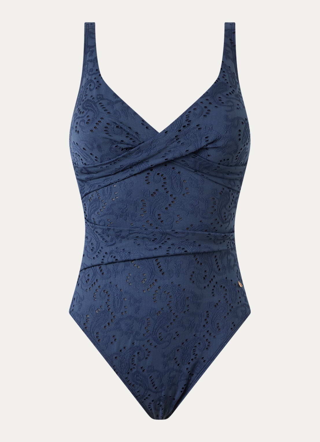 Beachlife Voorgevormd badpak met borduring en uitneembare vulling - voorkant 2 indigo