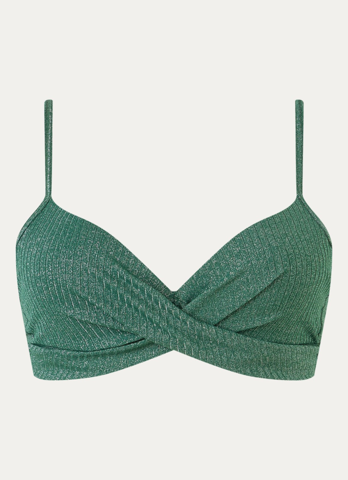 Beachlife Voorgevormde bikinitop met lurex - voorkant 3 donkergroen