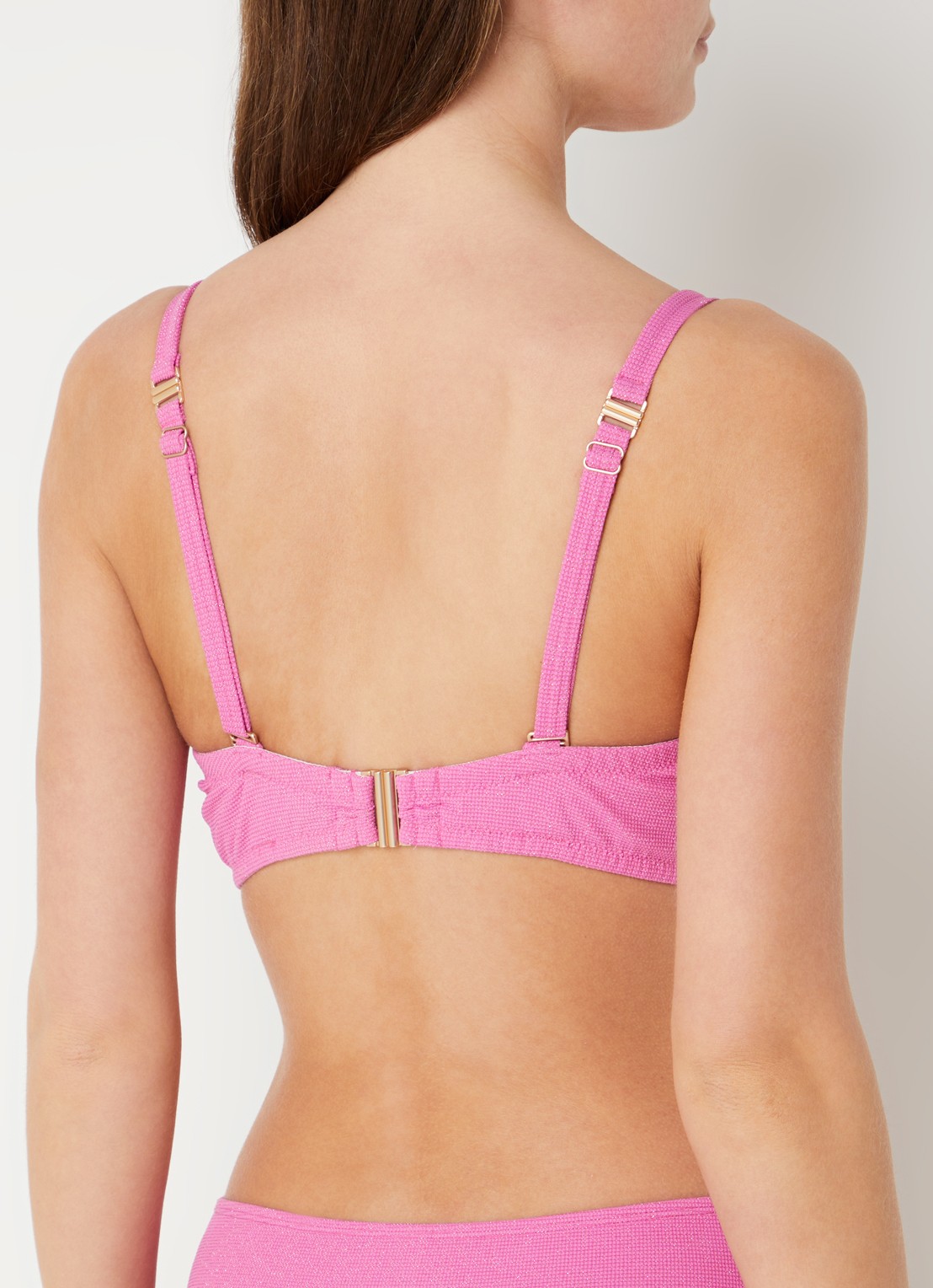 Beachlife Voorgevormde bikinitop met lurex - achterkant roze