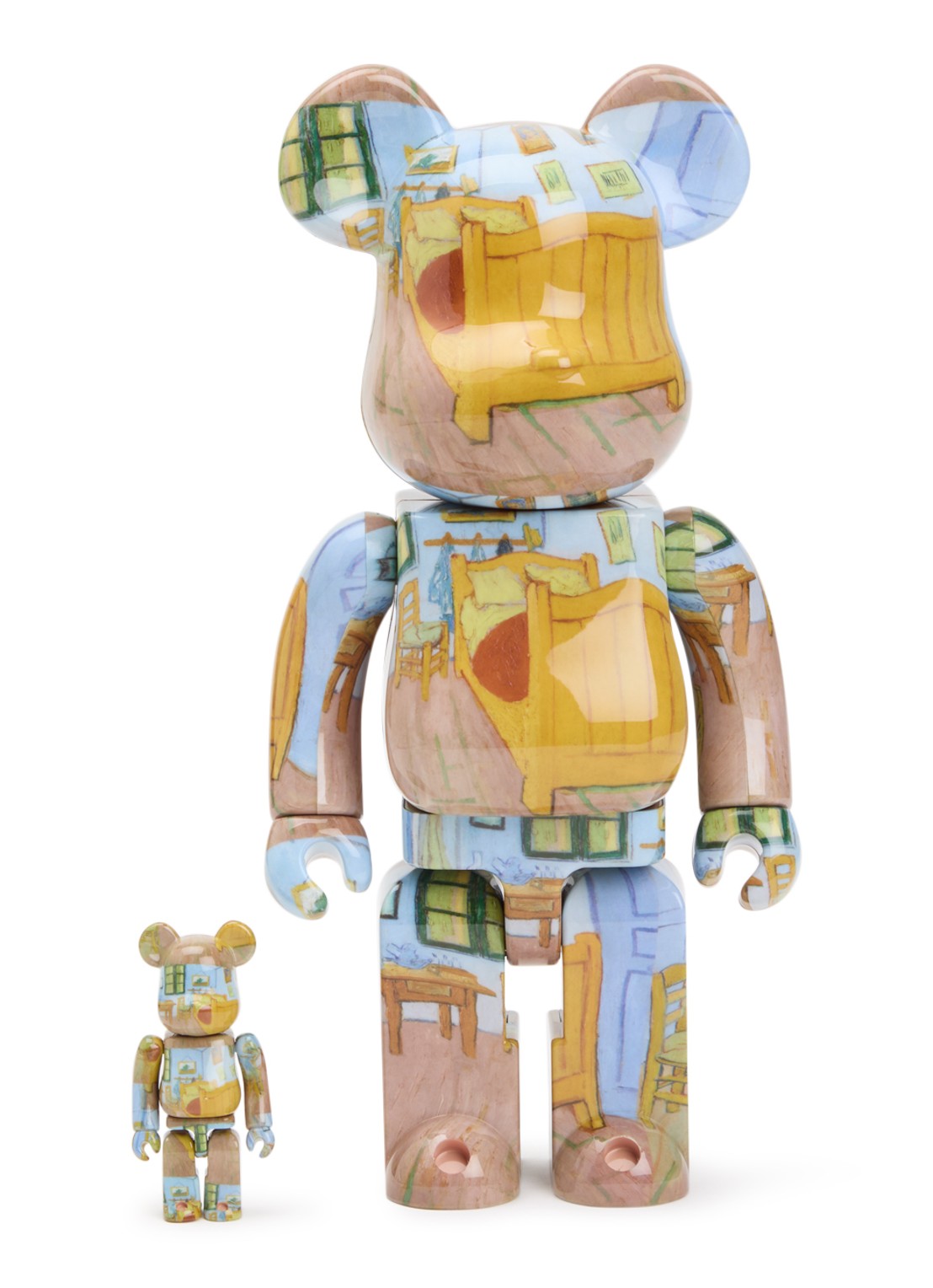 Bearbrick Bearbrick 100% & 400% Van Gogh Museum set van 2 - voorkant oudroze