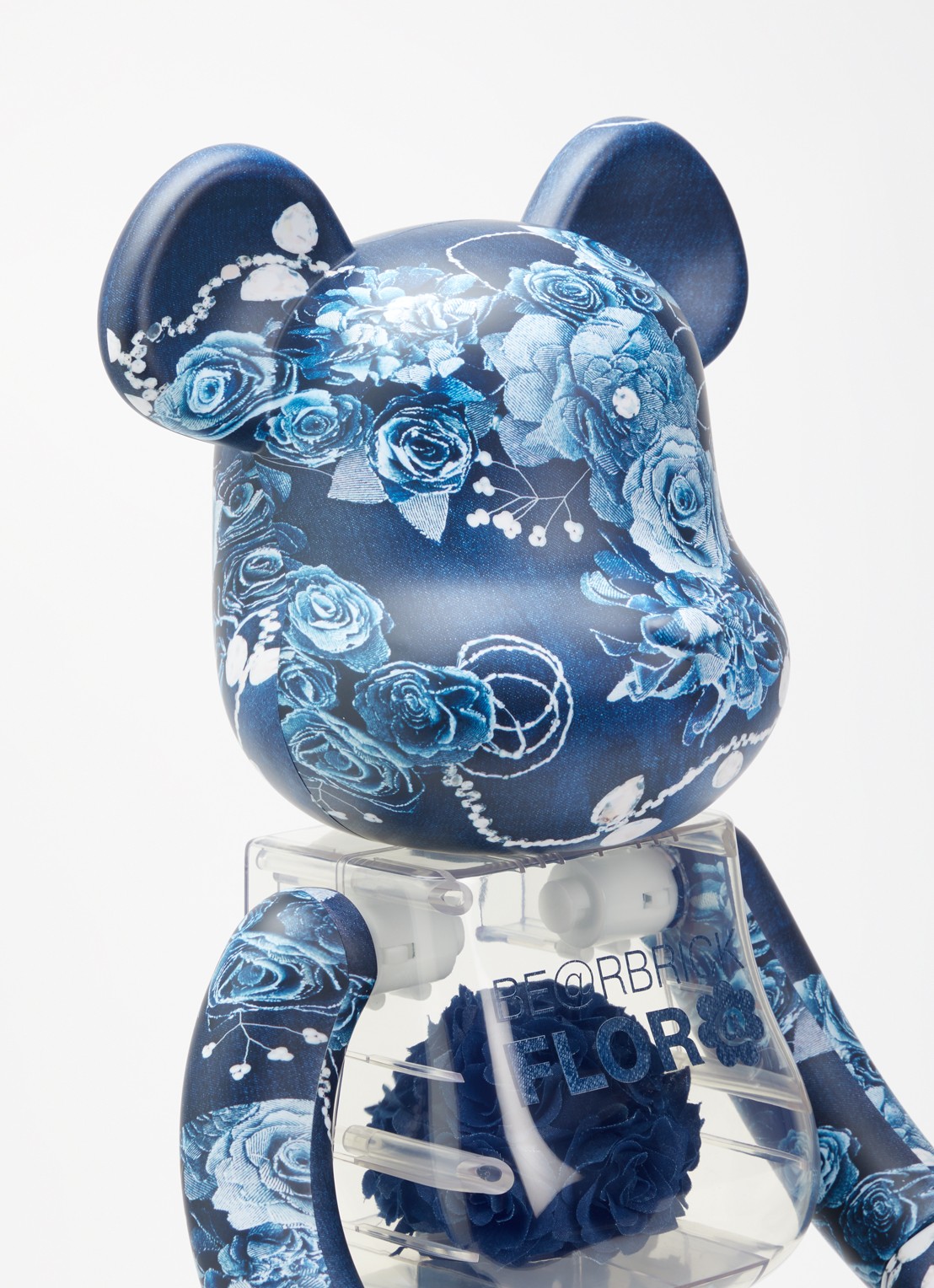Bearbrick Bearbrick 1000% Flora Denim - voorkant 2 donkerblauw