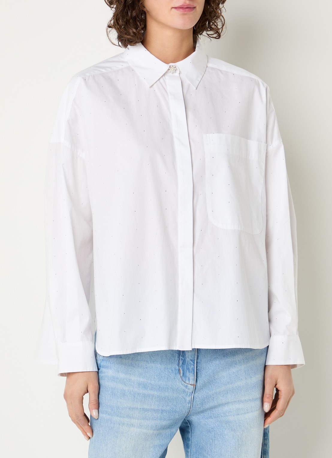 Beaumont Amal blouse met strass - detail 2 wit