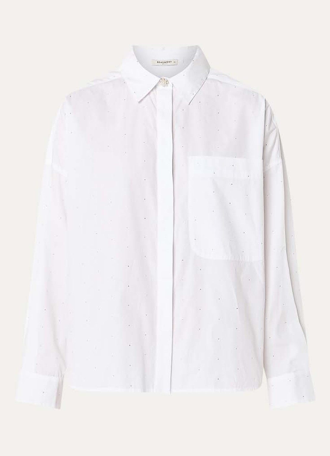 Beaumont Amal blouse met strass - voorkant 3 wit