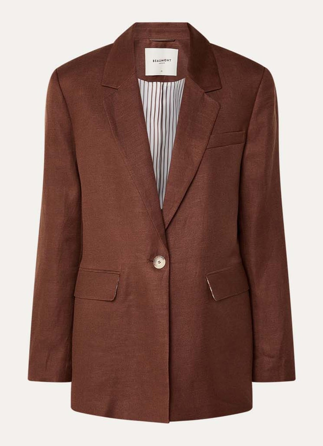 Beaumont Armand blazer met klepzakken - voorkant 2 hazelnootbruin