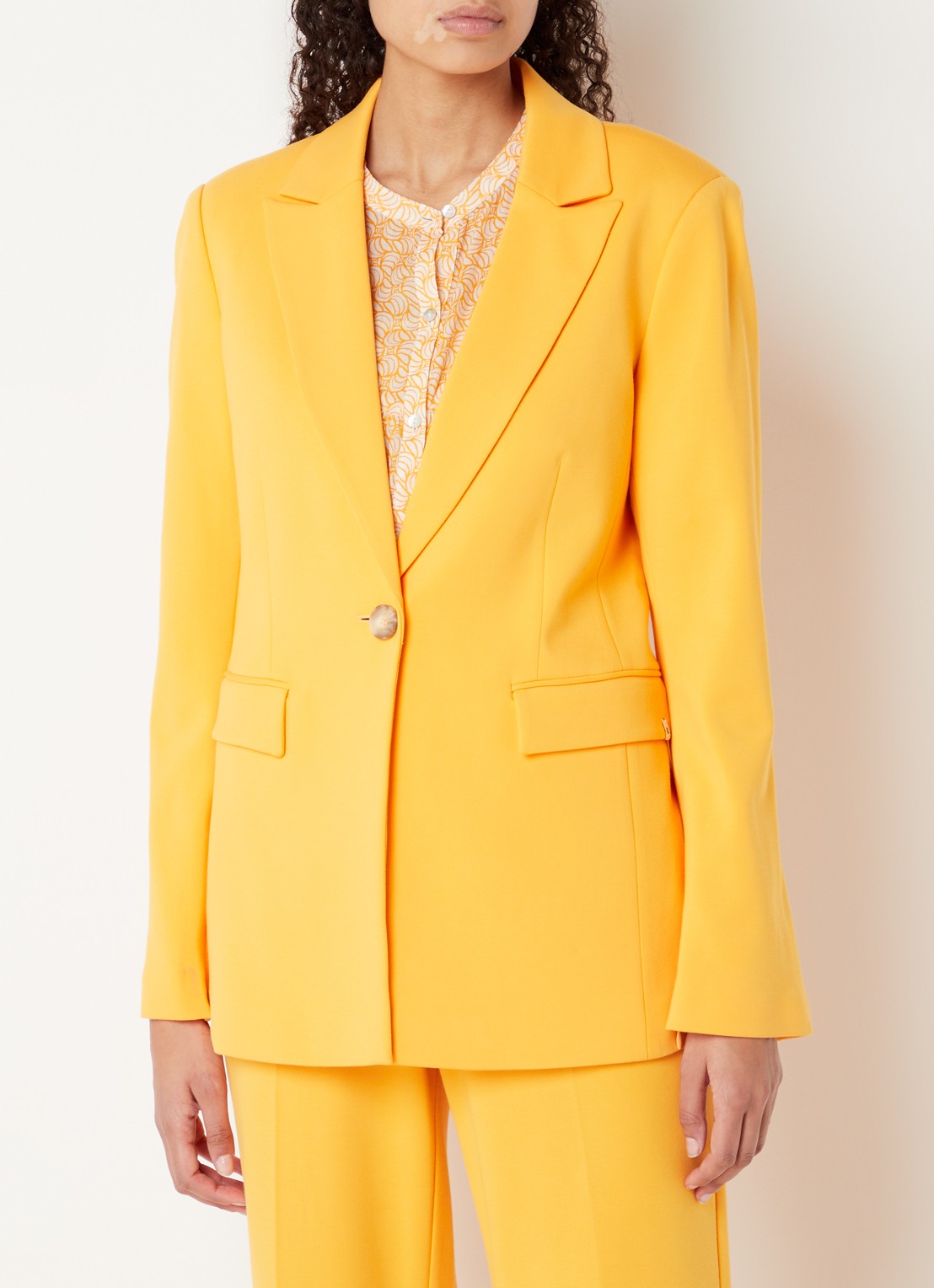 Beaumont Blazer van jersey met structuur en klepzakken - detail 4 oranje