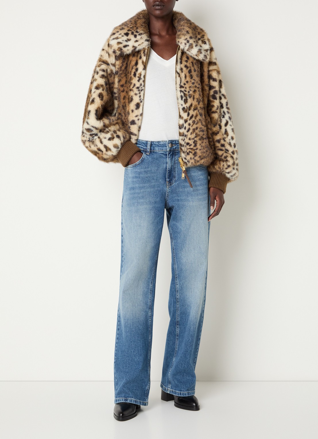 Beaumont Carmela reversible jack met panterprint - voorkant 5 khaki