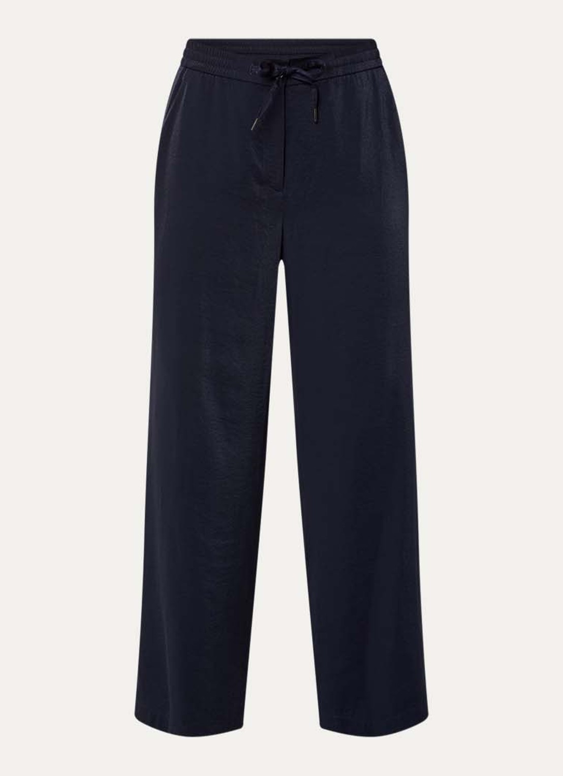 Beaumont Deezy high waist wide fit broek met elastische band - voorkant 3 donkerblauw