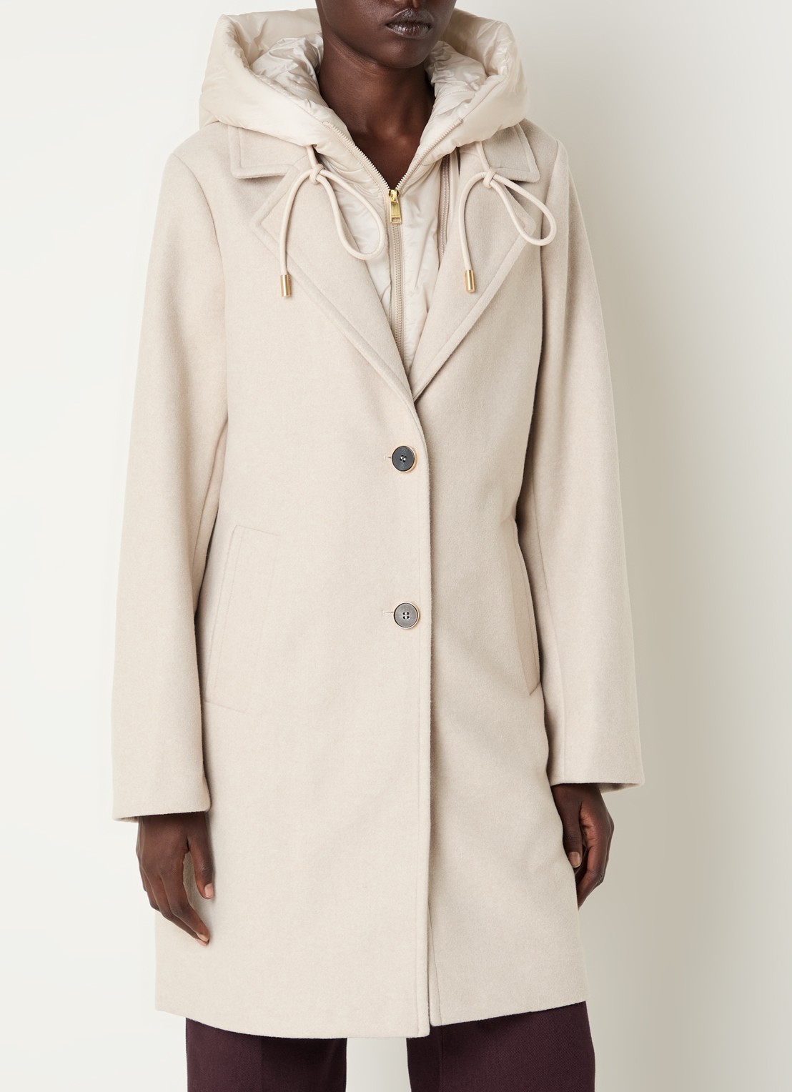 Beaumont Elvira mantel met uitneembare binnenjas - detail creme