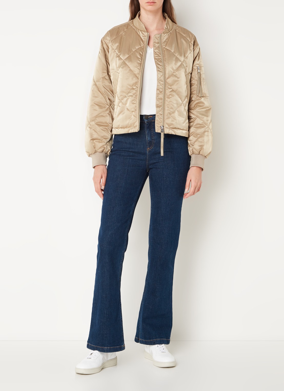Beaumont Gwenn bomberjack met quilt patroon  - voorkant 2 goud