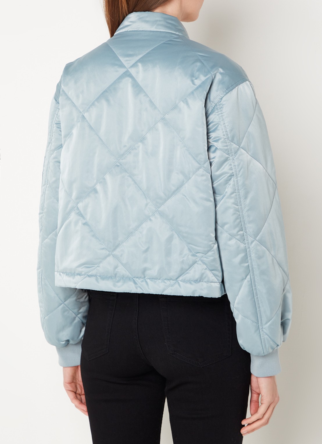 Beaumont Gwenn bomberjack met quilt patroon  - achterkant lichtblauw