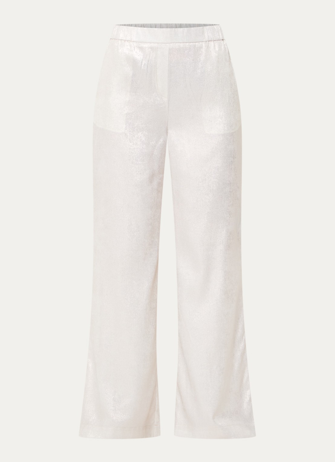 Beaumont Harry high waist wide fit pantalon met metallic finish - voorkant 3 zilver