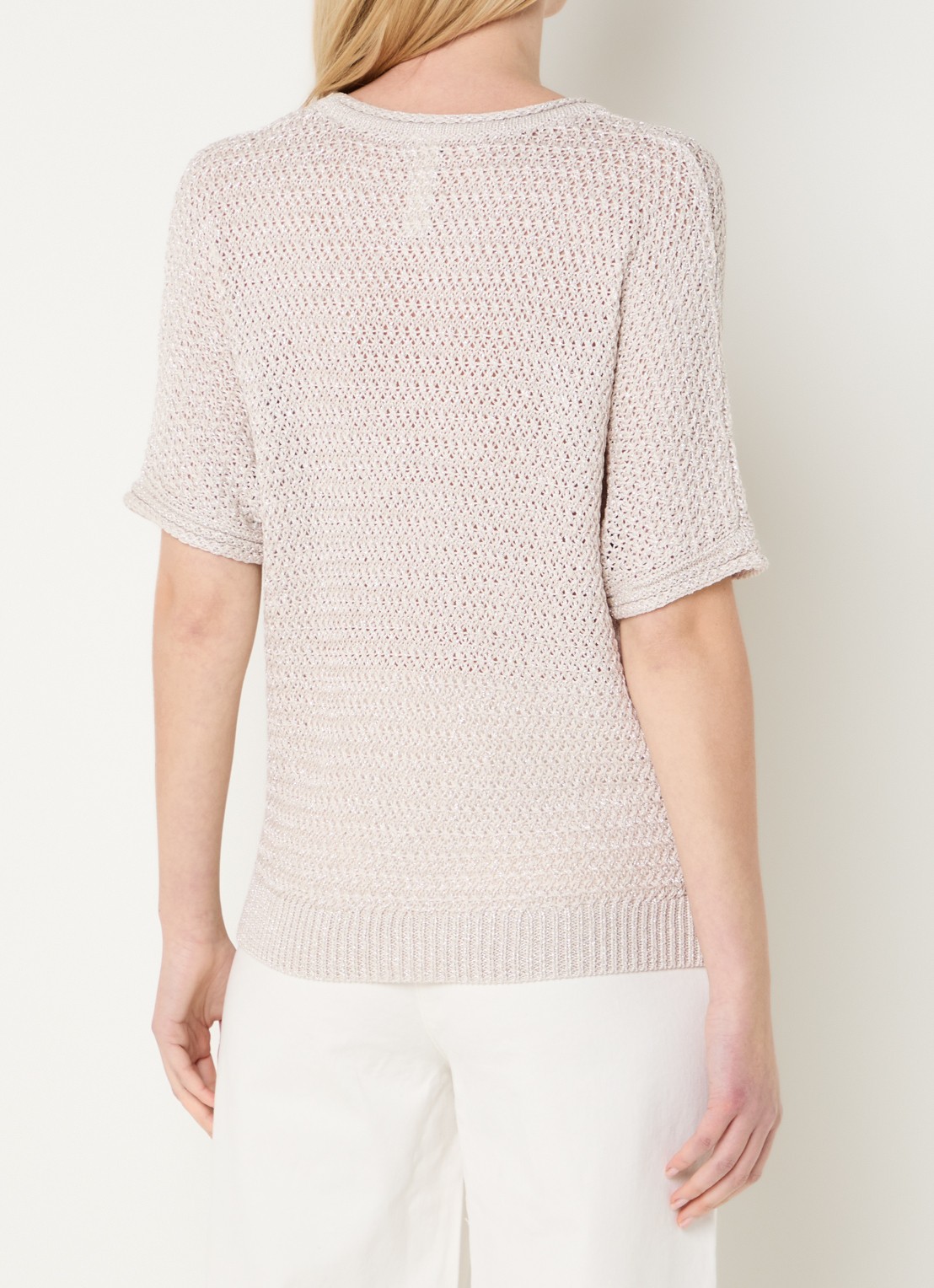Beaumont Hearty grofgebreide top met lurex - achterkant 4 beige